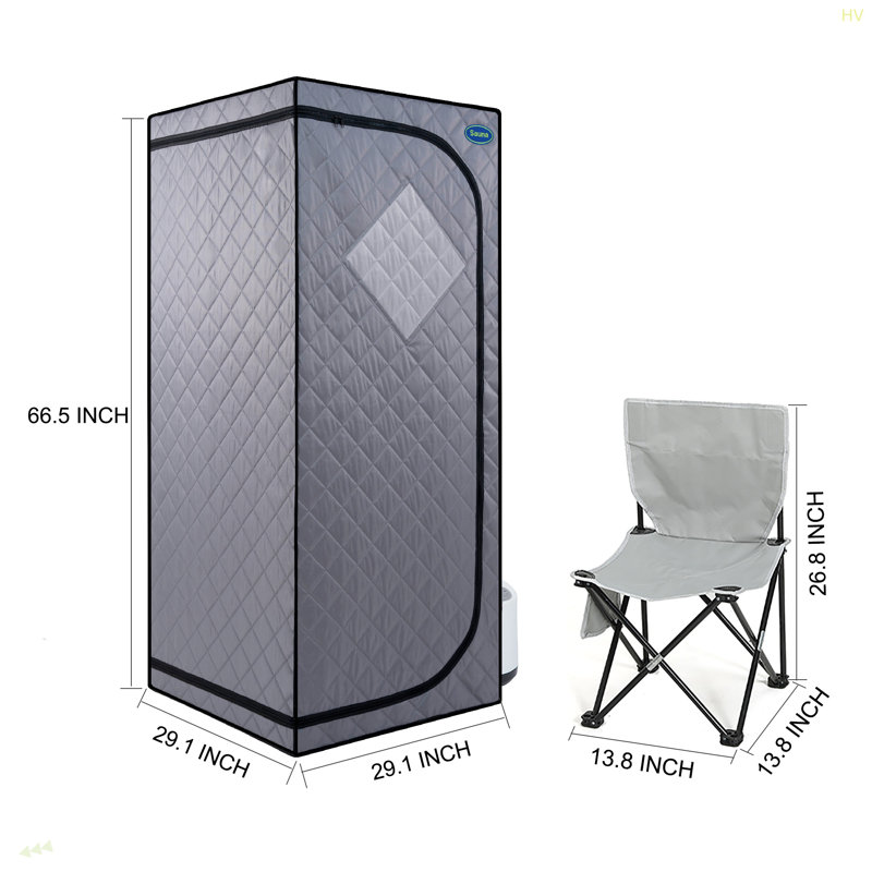 Full Size Portable Steam Sauna Tent–Personal Home Spa, With Steam Generator, Remote Control, Foldable Chair, Timer And PVC Pipe Connector Easy To Install.Fast Heating, With FCC Certification