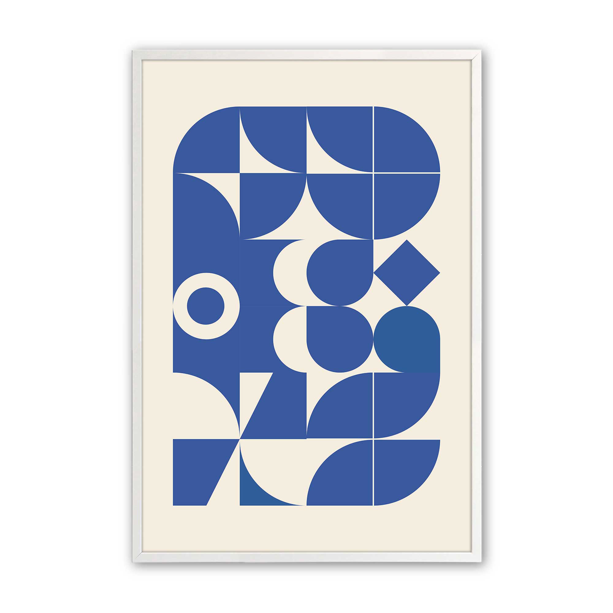 George Oliver Modern Blue Forms Print in a White Frame | Wayfair