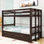 Lit superposé simple en bois avec lit gigogne Dorrion-364733422