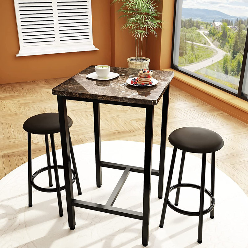Kywan 2 - Person Dining Set, Coffee, Coffee/Black