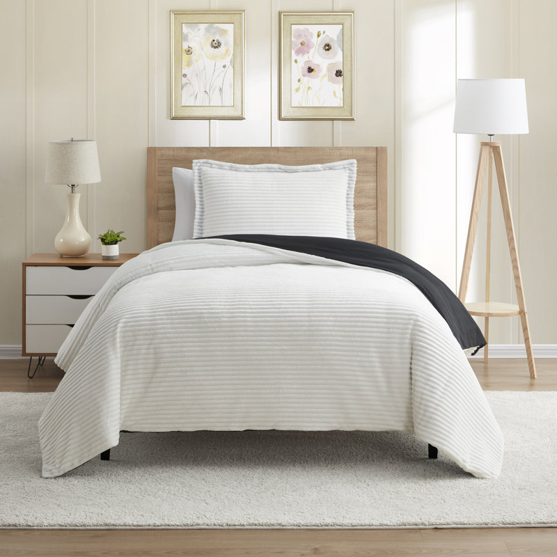 Duvet Cover, White/Black, Twin Duvet Cover + 1 Standard Sham