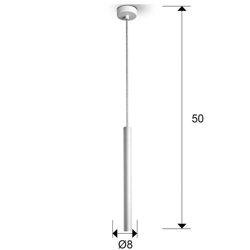 Reinerton 1 - Light Matt White LED Cylinder Pendant