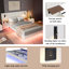 4ft6 Upholstered Bed With 2 Bedside Lamps,charging Socket-1435240065-1435240126