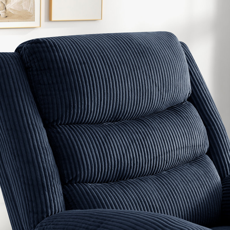 Fauteuil inclinable berçant de 36,4 po Ryse, 100 % polyester gris