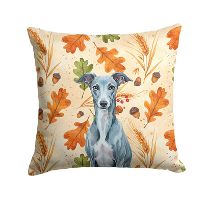 Blue Whippet Heirloom Fall Throw Pillow