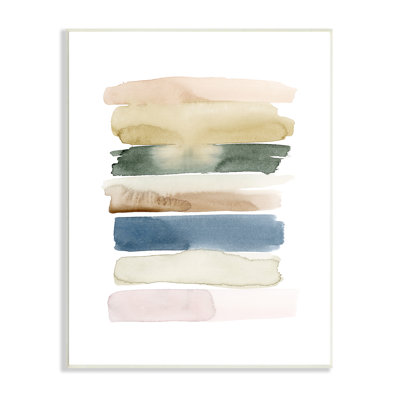 " Watercolor Paint Strokes Stacked Modern Office Painting " by Grace Popp Painting Print