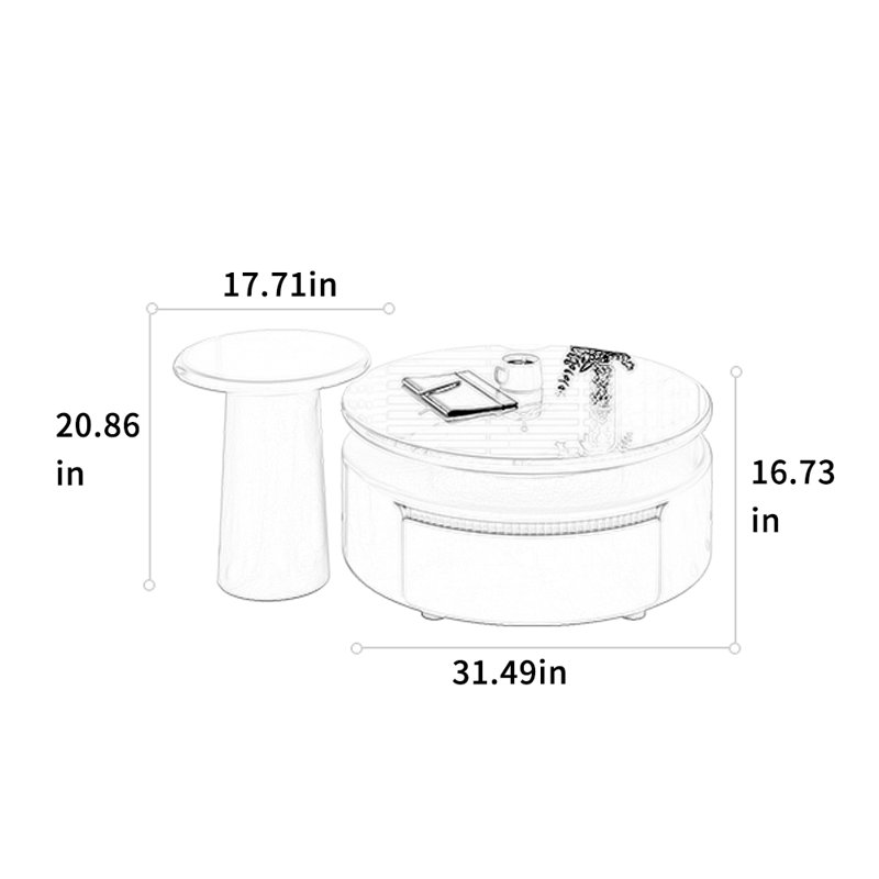Ensemble de tables basses de style crème