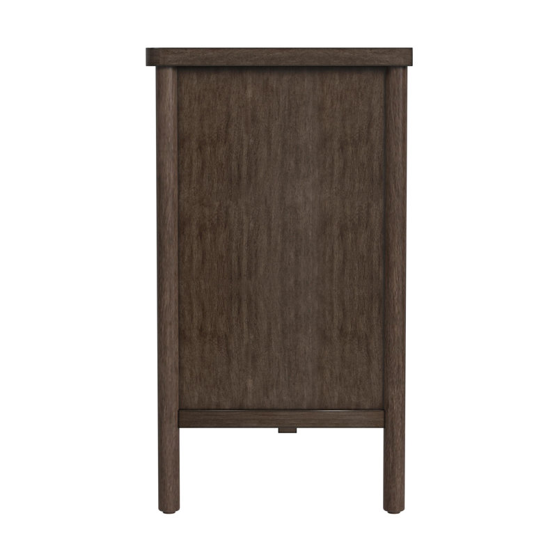 Lennon 6 Drawer Rounded Leg Dresser, Dark Brown