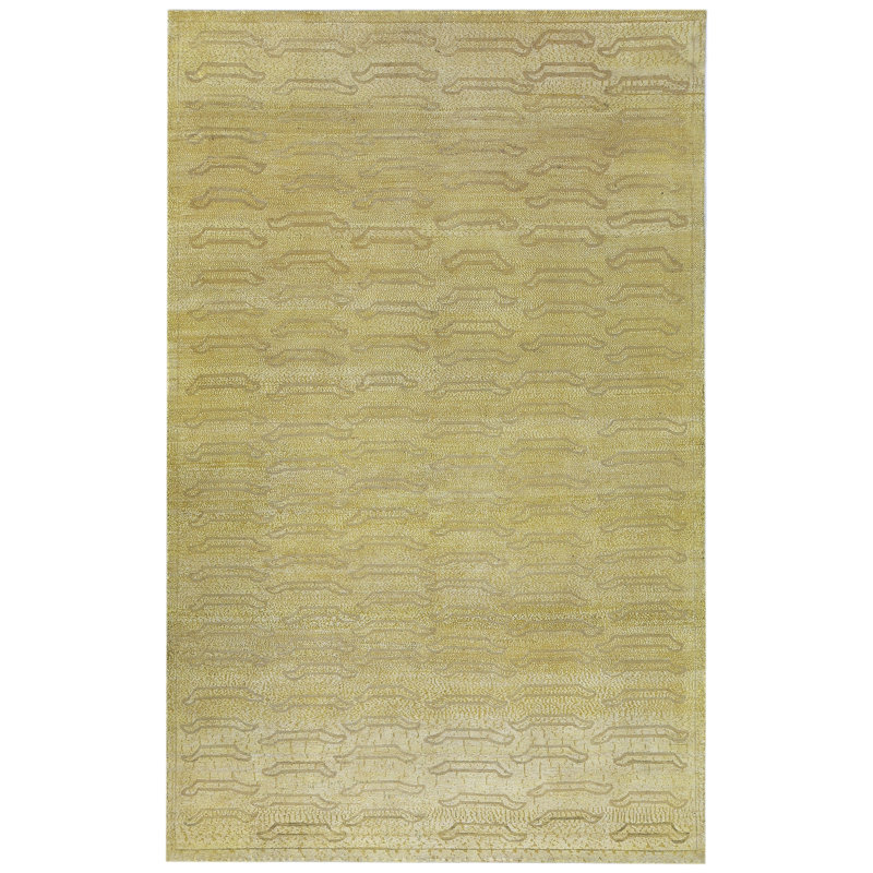 Alchemy Contemporary Wool Silk Blend Rug, Gold, Rectangle 5'10" x 9'3"