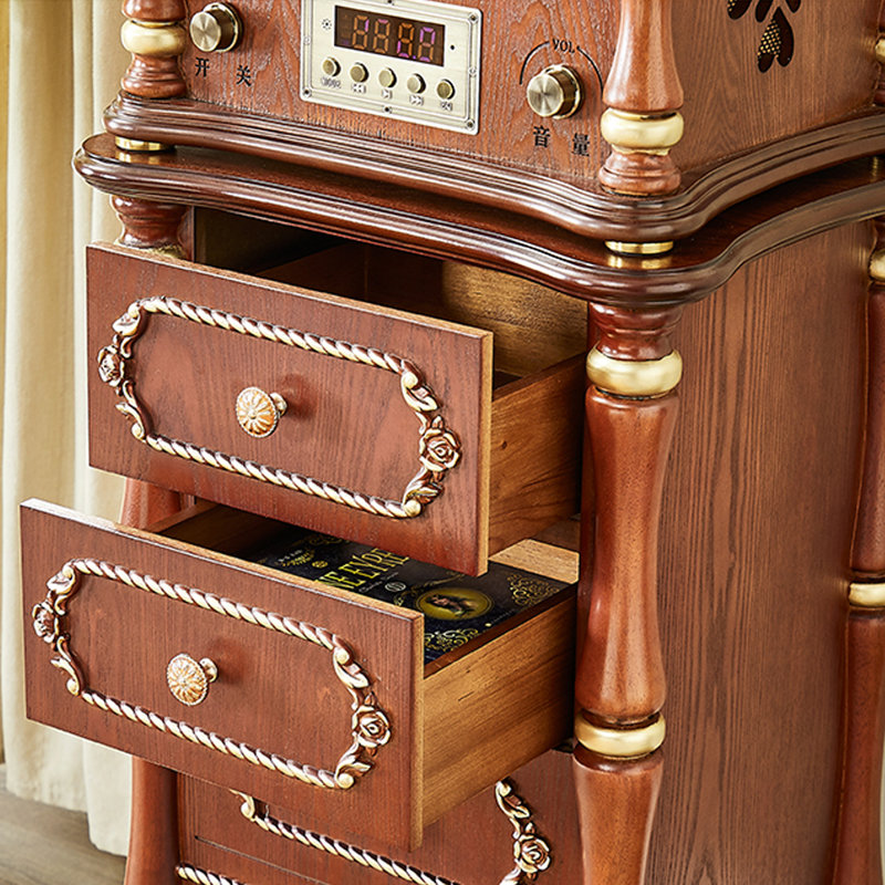 Brown+Gold Free Form Solid Wood+Copper Media Players
