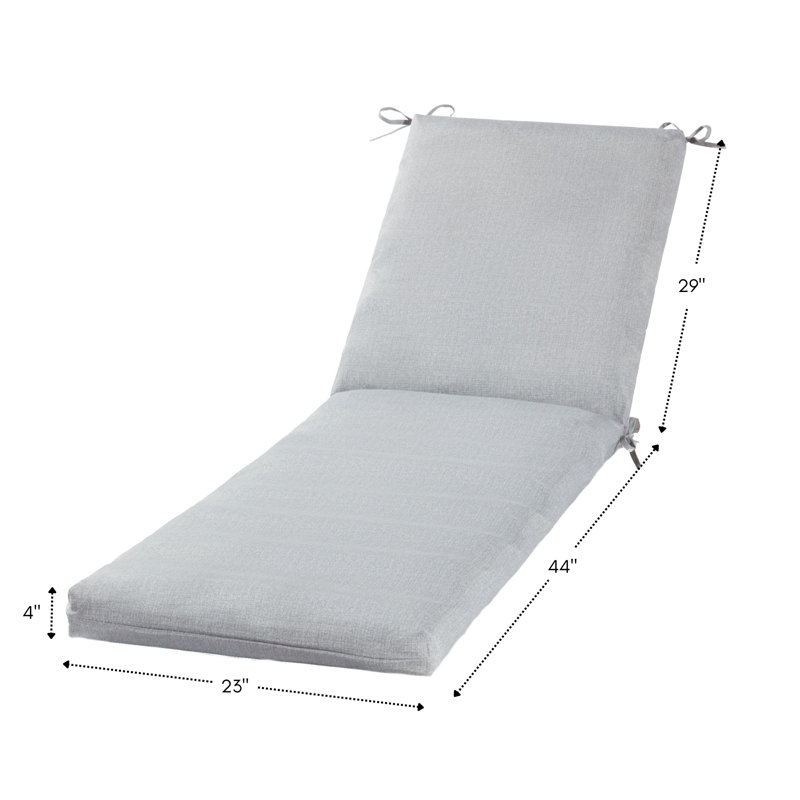 Outdoor Chaise Lounge Chair Cushion, Heather Gray