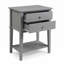 Table de chevet 28 po à 2 tiroirs avec tablette de rangement, gris-897811907