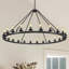 24 lumières suspendues rondes de style chandelier de style roue de chariot de style campagnard à 24 lumières pour îlot de cuisine-36179628