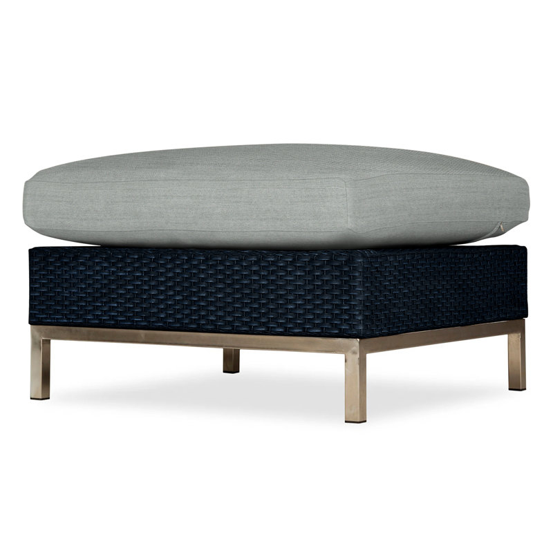 Elements Outdoor Ottoman, Ebony, Cottage Pepper