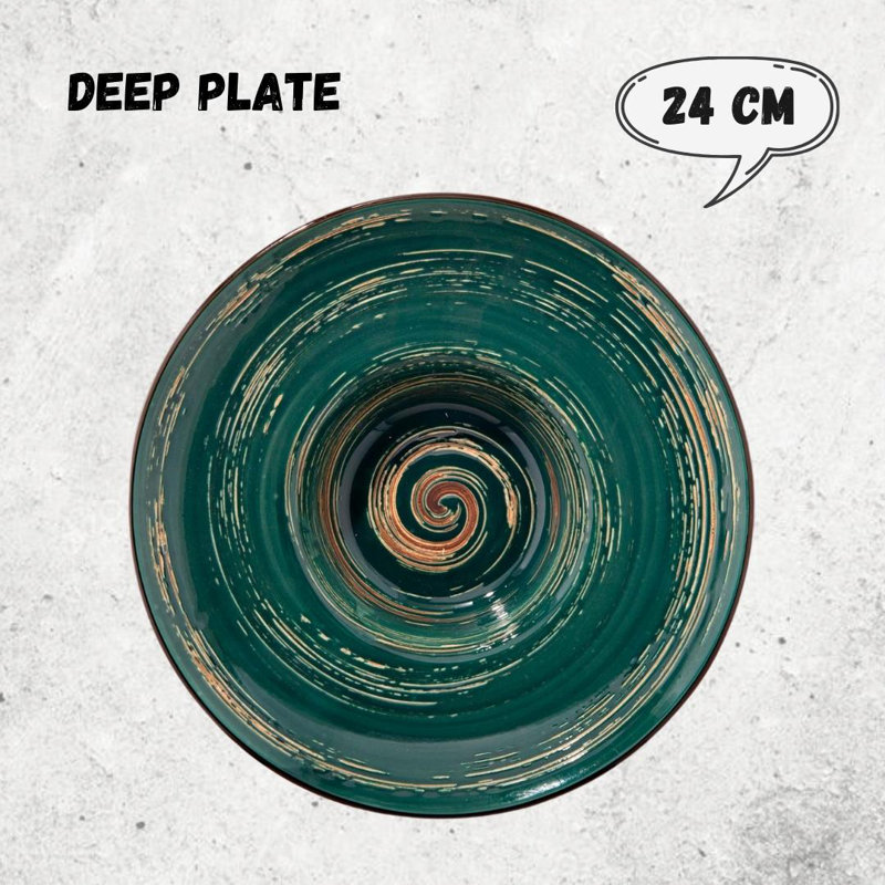 Wilmax Colourboom 24cm Round Deep Plate 24cm, Green