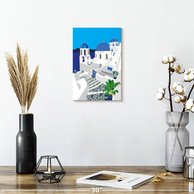 Nicci Iconic Santorini Architecture, 12" H x 8" W
