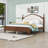 Wood Platform Bed with Upholstered Headboard-1237683084-1237683086