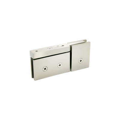 FHC CAM07PN Pivot à fixation en haut et en bas Cambria avec pince en U pour verre 3/8 po - nickel poli