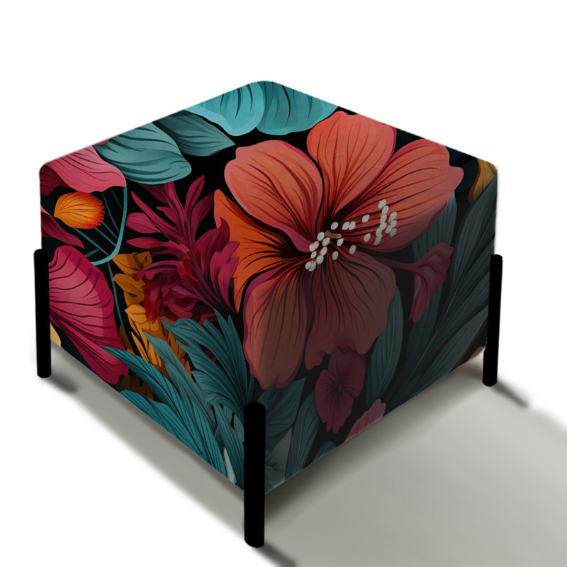 Tropical Watercolors II motif botanique - repose-pieds carré floral