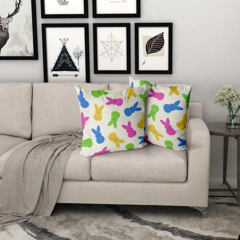 Housse de coussin , Mauve/bleu/vert