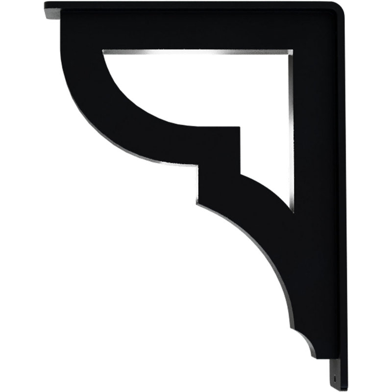 Support en fer forgé Bradford, H 10 po x l 1,5 po x P 7,5 po, Noir
