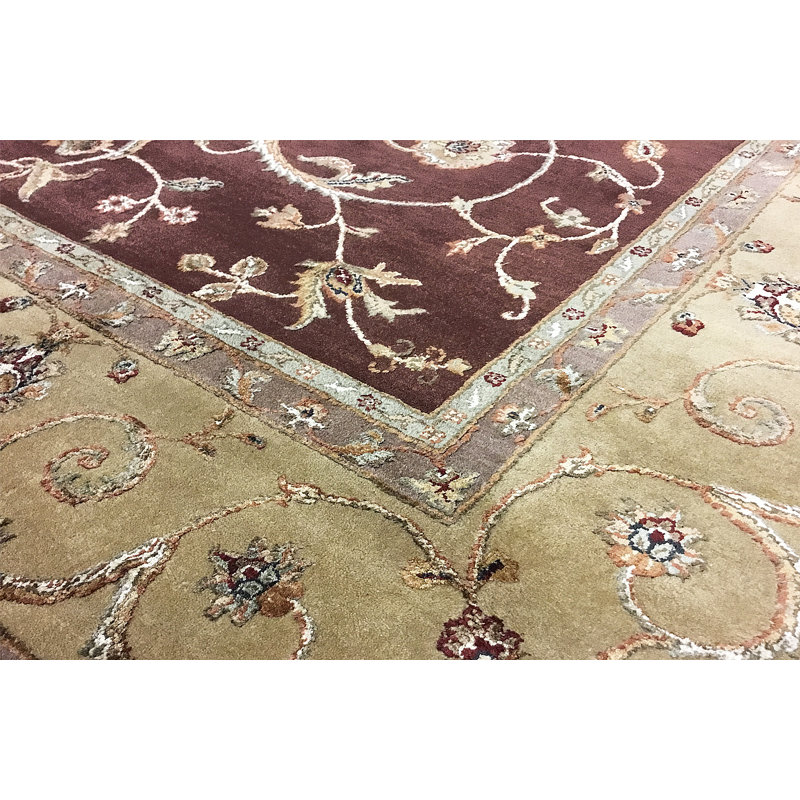 Tapis brun et doré de haute qualité noué à la main