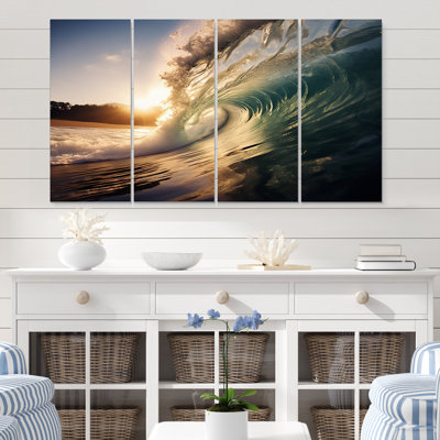 «Sunshine Through The Breaking Waves III» sur toile, reproduction de 4 pièces
