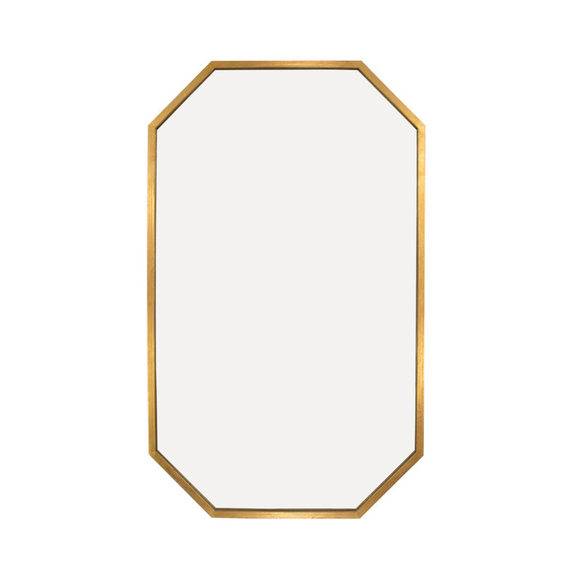 Somo Octagon Metal Wall Mirror, Gold Leaf