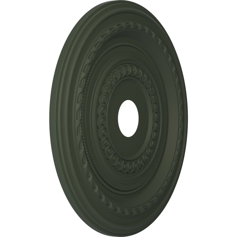 Médaillon Cole en PVC thermoformé pour plafond, H 22 po x l 22 po x P 1 po, Vert club de chasse satiné UltraCover