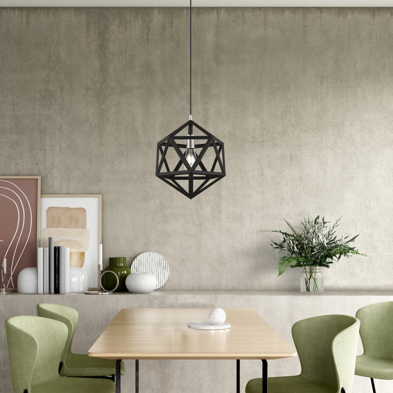 Vallejos 1 - Light Pendant, Black, Black/Brushed Nickel