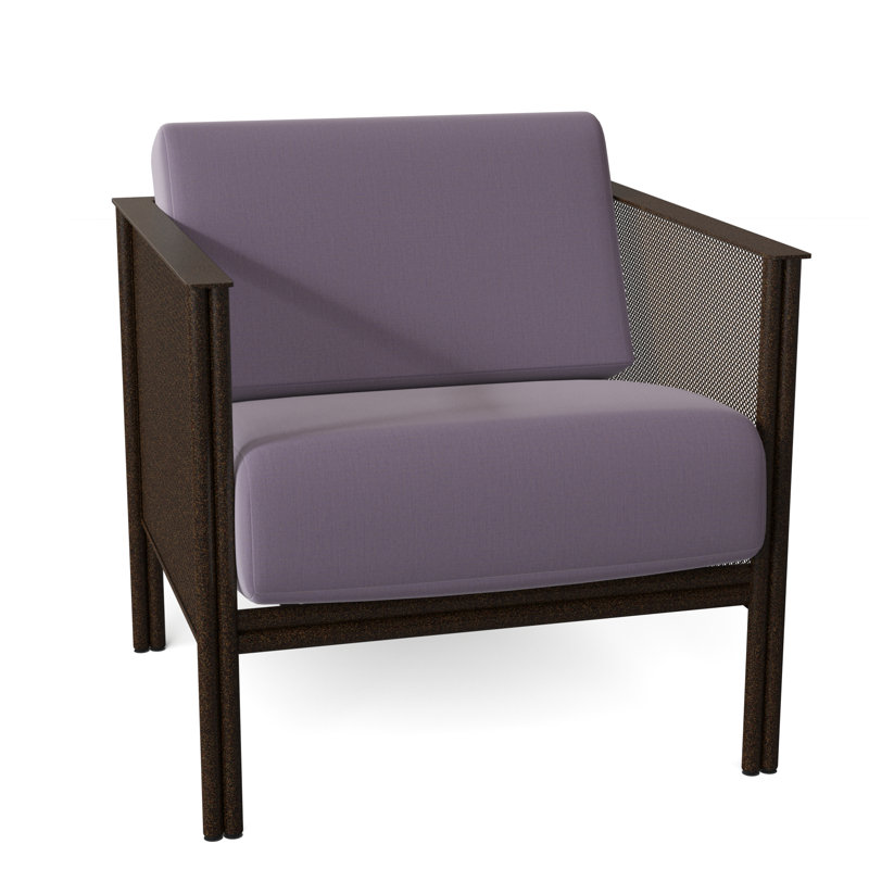 Jax Outdoor Lounge Chair, Canvas Heather Beige Sunbrella® Canvas, Chestnut Brown