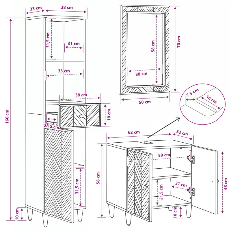 Vanity & Mirror Set
