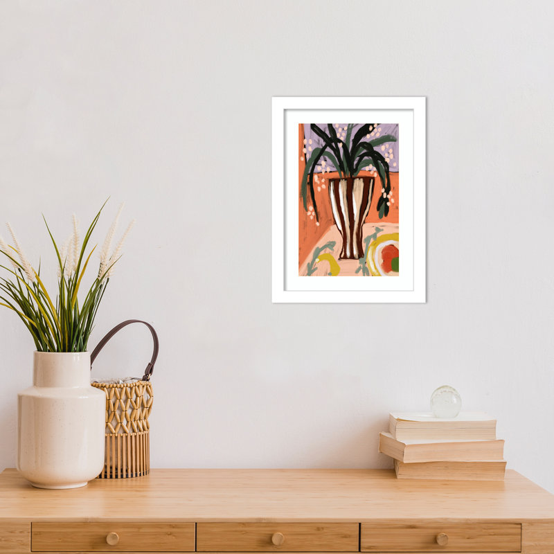 Oksana Floral Still Life No 3 by Treechild Wood Framed Wall Art Print, White, 13" H x 10" W