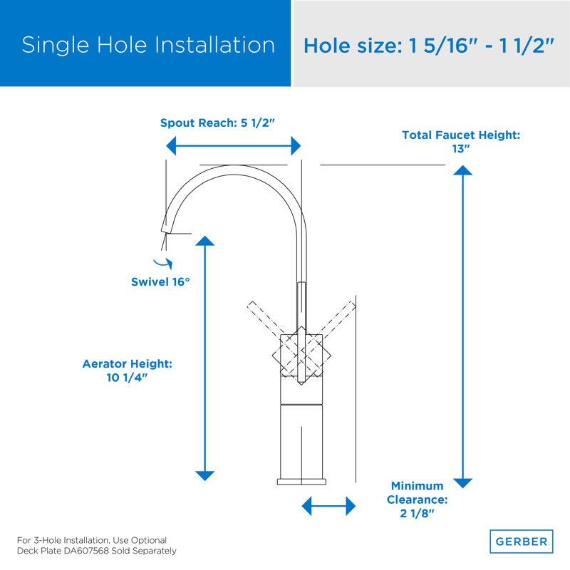 Sirius Vessel Filler Single Hole Bathroom Faucet, Chrome