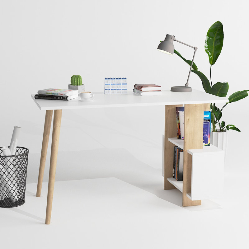 Bureau Auburn, Blanc, Chêne / Blanc