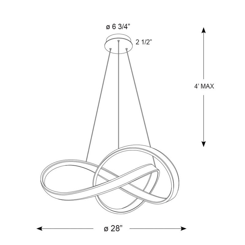 Luminaire suspendu à DEL 5CCT Jayleigh, Noir
