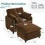 Ensemble de fauteuil d'appoint surdimensionné en chenille avec repose-pieds de 41 po Deloni pour salon avec 2 coussins Deloni-364919529