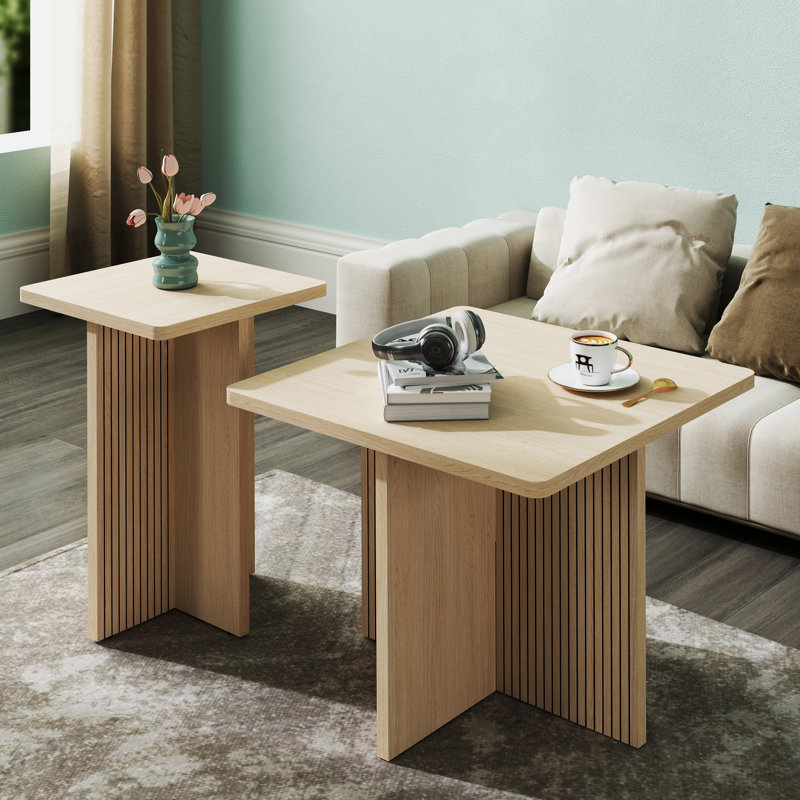 Coffee Tables for Living Room: End Tables Living Room Set of 2 For Modern,Small Coffee Tables for Small Spaces,Nesting Side Tables for Wood