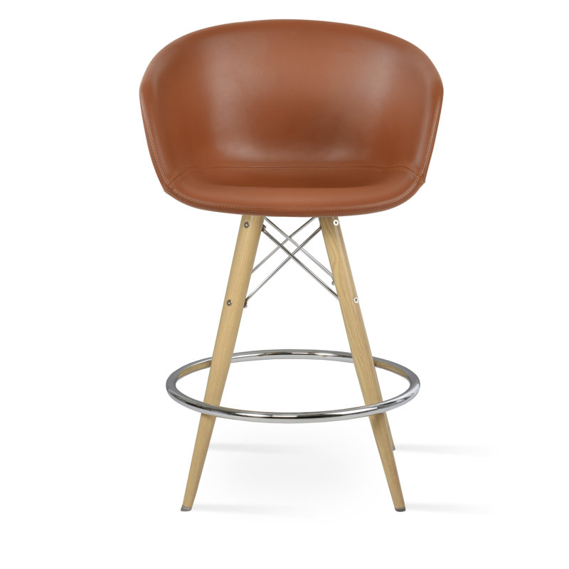 Tabouret de bar Tribeca, Tabouret de comptoir (siège d'une hauteur de 23,5, Cannelle, Acier Inoxydable