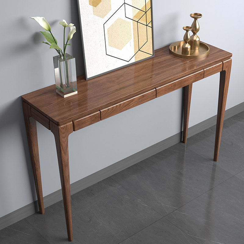 Console de hall d'entrée en bois de noyer noir, 33.5" H x 50.4" W x 13.8" D