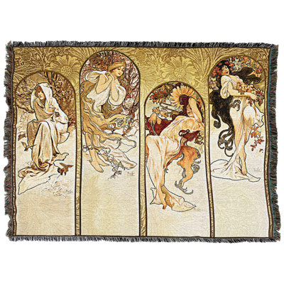 Pure Country Weavers Alphonse Maria Muchas Large Tapestry Throw Woven from Cotton - (72x54)