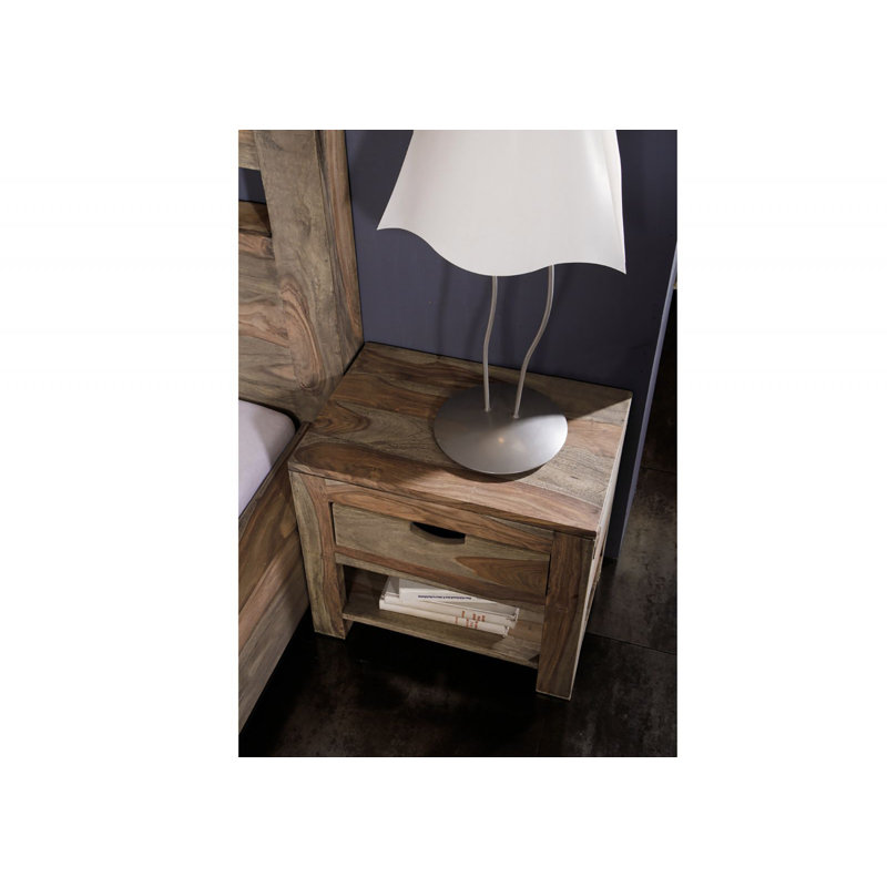 Nature 35cm W Solid Wood Bedside Table