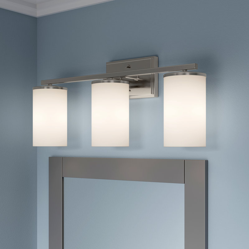 Meuble-lavabo 2 lumières Verlana 14 po - Nickel brossé, 14 po de largeur, Nickel brossé, Deux lumières