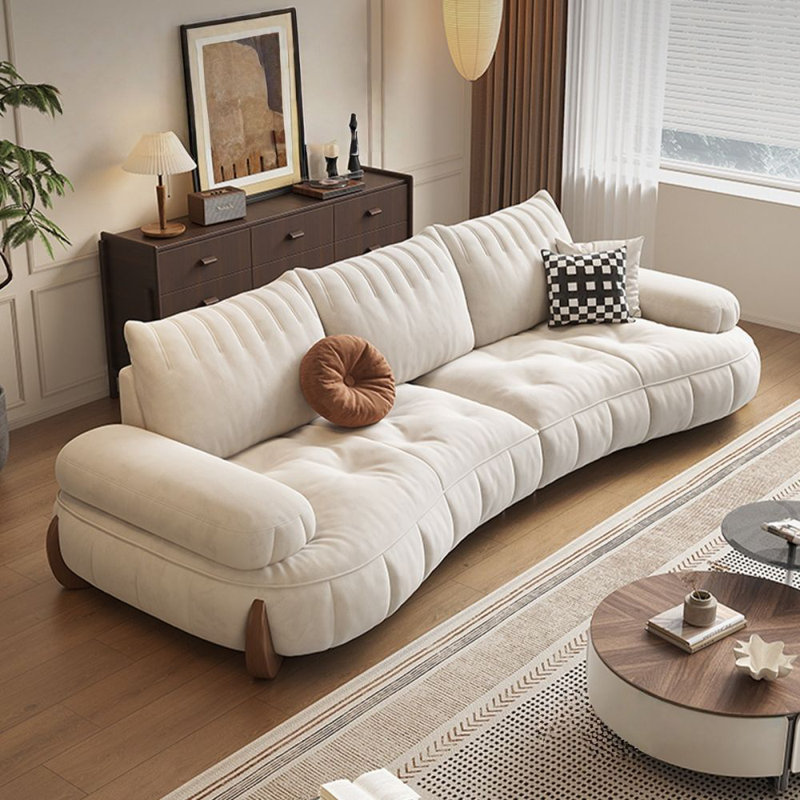 Coussin de canapé modulaire ivoire 100% polyester, 4, H 28,35 po x l 110,24 po x P 43,7 po, Teinte d'ivoire