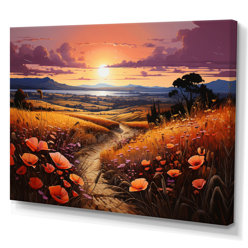 Farm Fauvist Fields II, H 16 po x l 32 po x P 1 po, Toile tendue