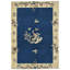 Tapis Kazak moderne à bordure bleu marine unique 4 x 6 One-of-a-Kind