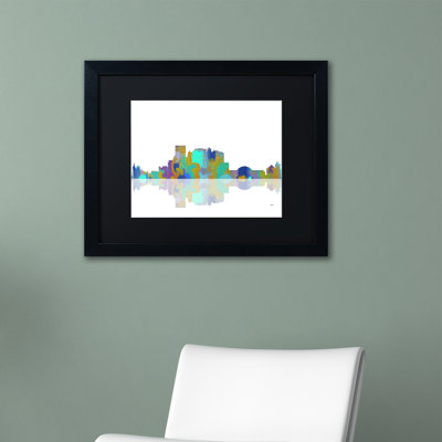 El Paso Texas Skyline' Framed Graphic Art on Canvas -  Trademark Fine Art, MW0086-B1114BMF