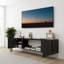 Meuble télé flottant mural - console multimédia moderne avec rangement caché et capacité de 220 lb