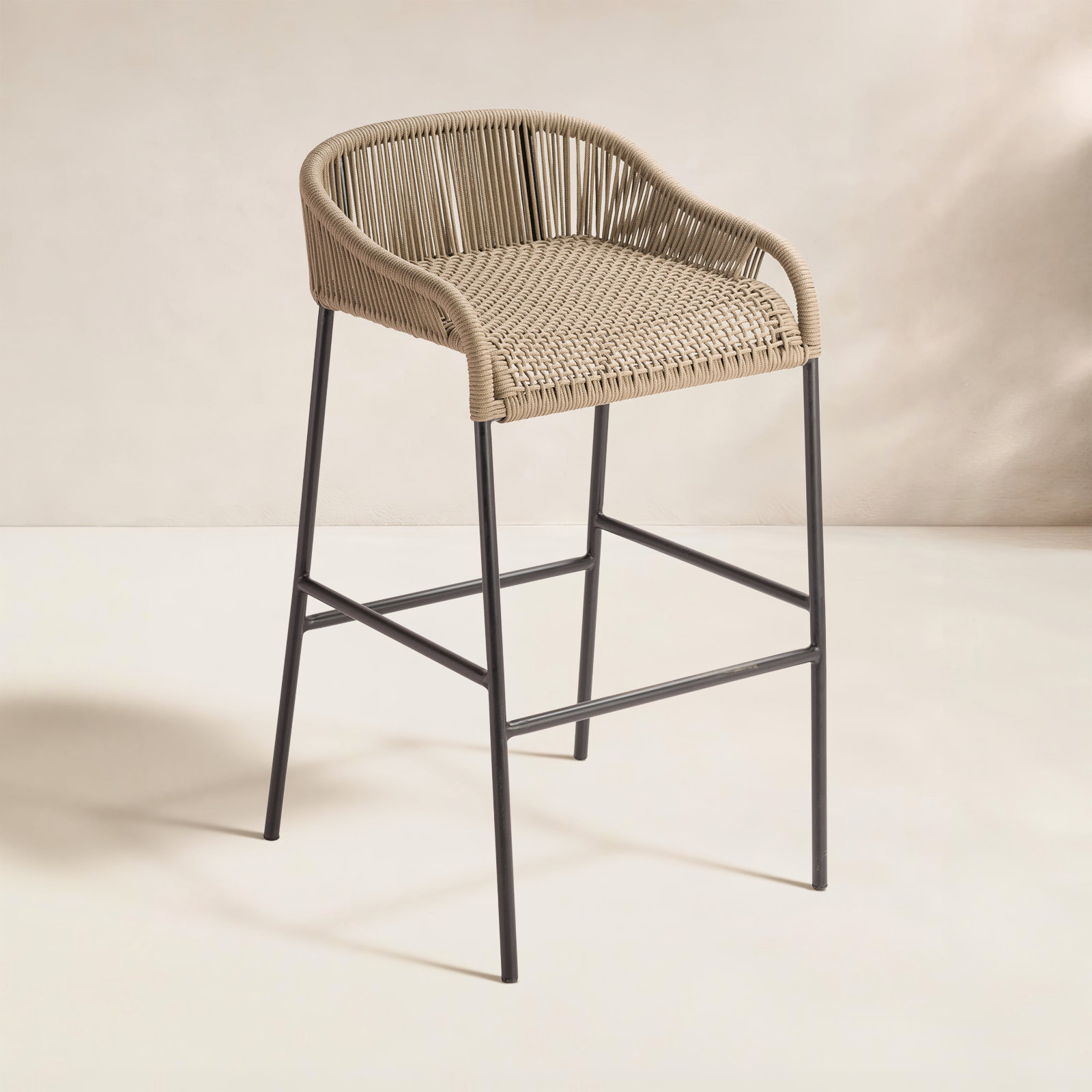 Belmont Patio Bar Stool, Taupe, 28" H