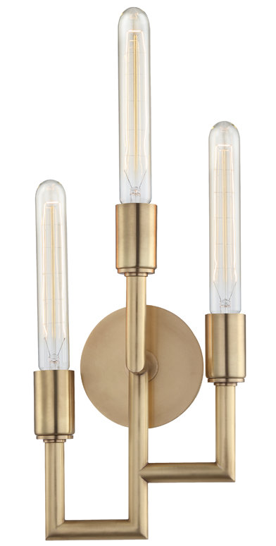 Plafonnier encastré 3 lumières Angler, Laiton vieilli